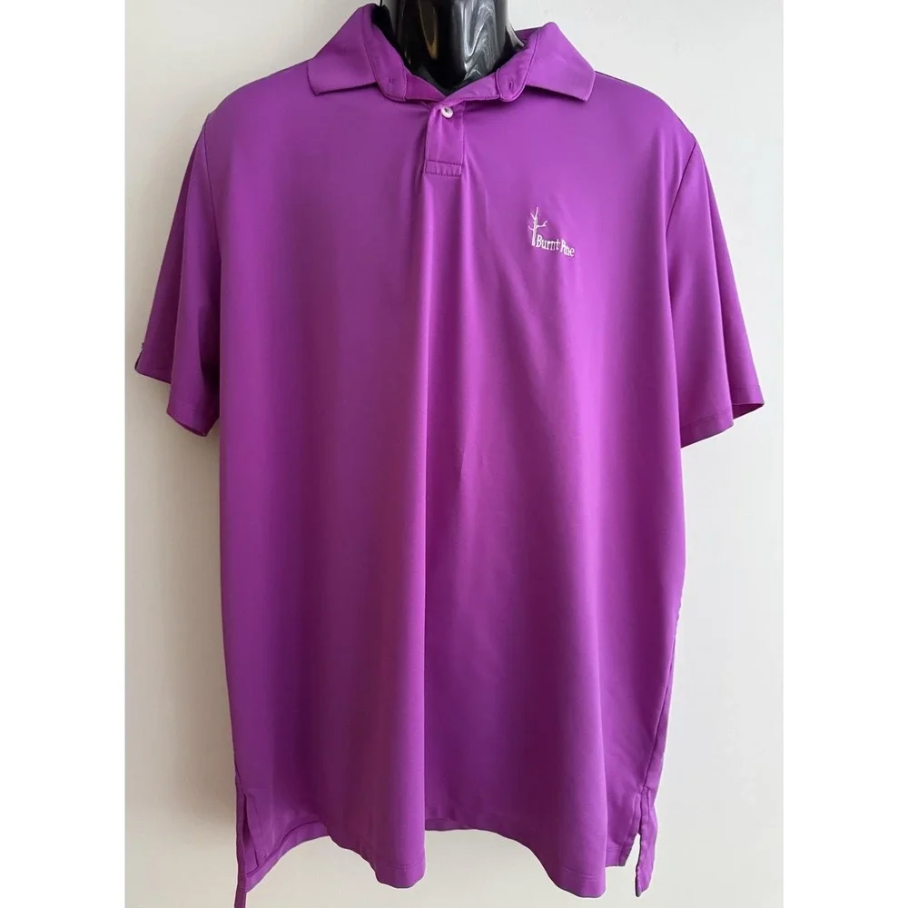 RLX Ralph Lauren Golf Polo Shirt Mens XL Purple Burnt Pine Stretch Performance
